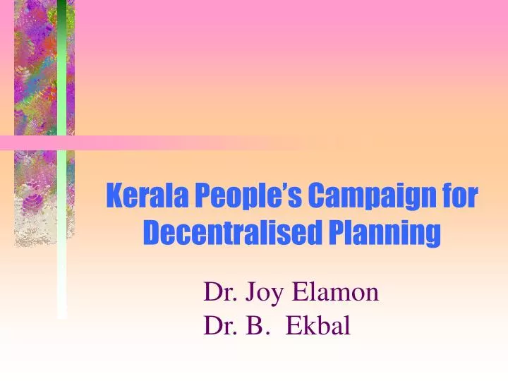 kerala people s campaign for decentralised planning