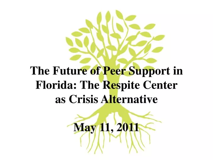 the future of peer support in florida the respite center as crisis alternative may 11 2011