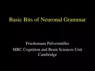 Basic Bits of Neuronal Grammar