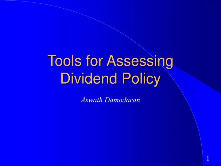 tools for assessing dividend policy