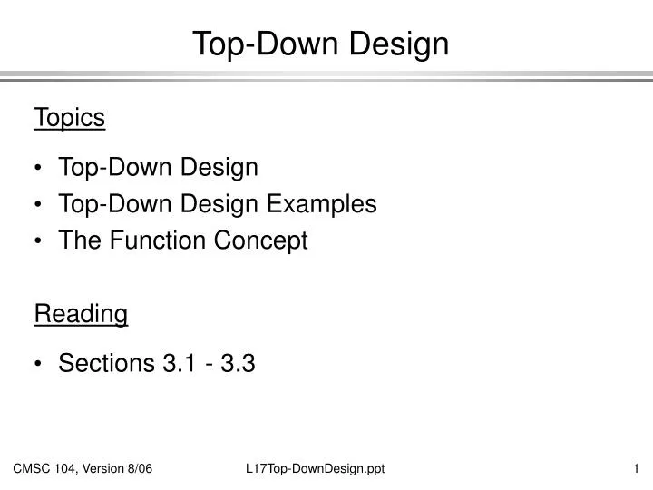 top down design
