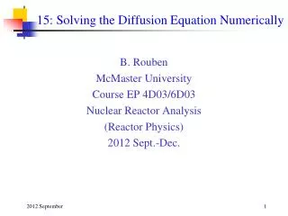 15: Solving the Diffusion Equation Numerically