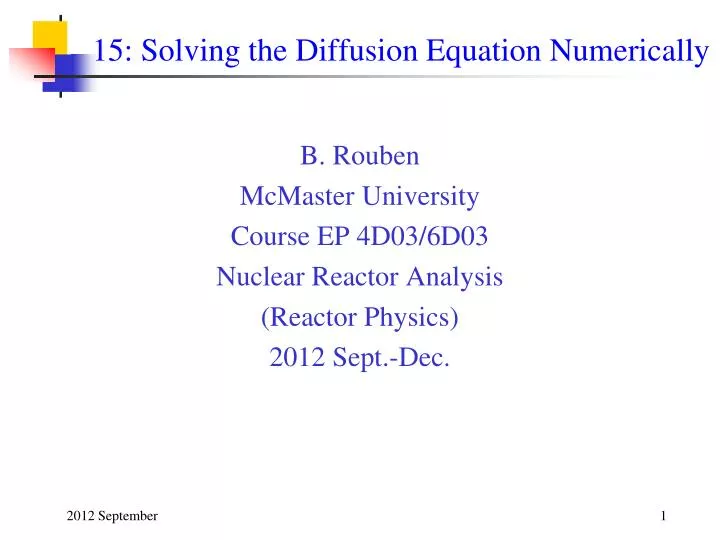 15 solving the diffusion equation numerically