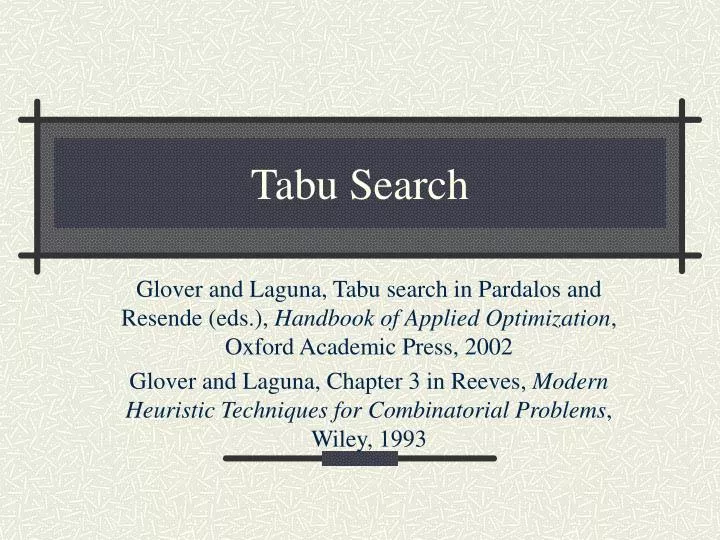 tabu search