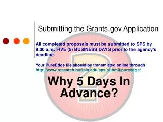 Submitting the Grants.gov Application