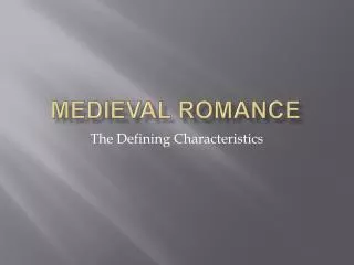 Medieval Romance