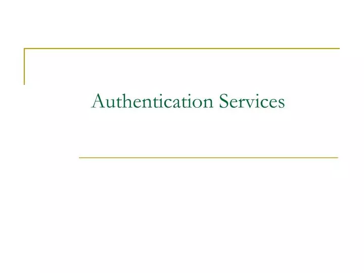 authentication services