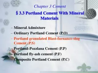 Chapter 3 Cement