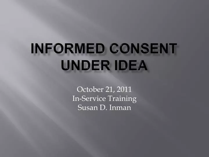 informed consent under idea