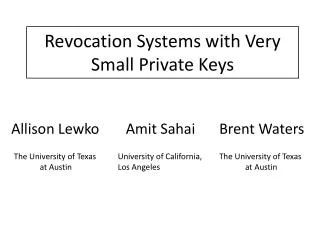Revocation Systems with Very Small Private Keys