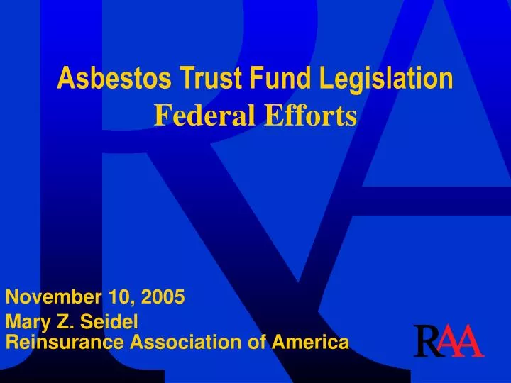 asbestos trust fund legislation federal efforts