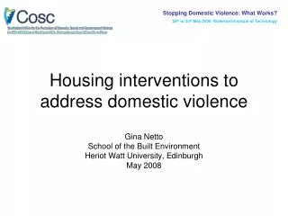 Housing interventions to address domestic violence