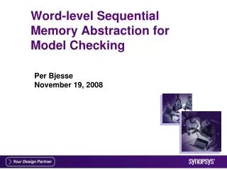 Word-level Sequential Memory Abstraction for Model Checking