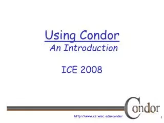 Using Condor An Introduction ICE 2008