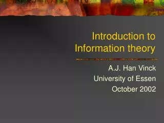 Introduction to Information theory
