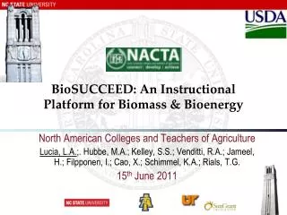BioSUCCEED : An Instructional Platform for Biomass &amp; Bioenergy
