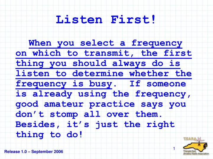 listen first