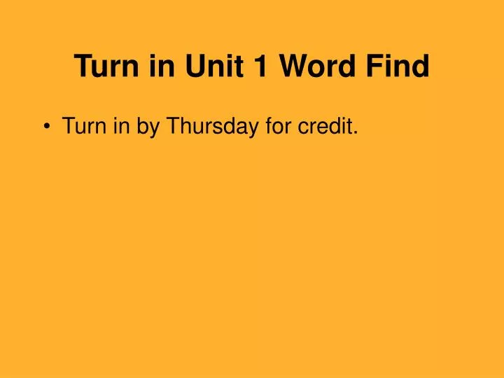turn in unit 1 word find