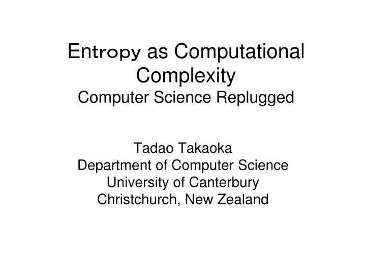 en as computational complexity computer science replugged