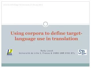 Using corpora to define target-language use in translation