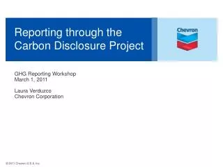 Reporting through the Carbon Disclosure Project