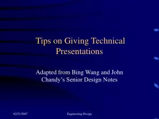 Tips on Giving Technical Presentations
