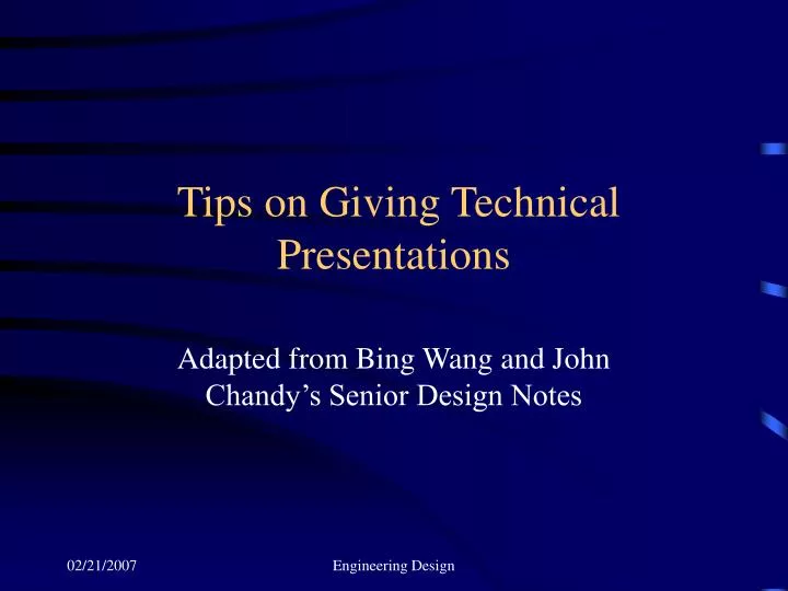 tips on giving technical presentations