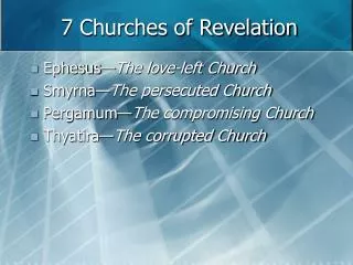 7 Churches of Revelation