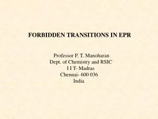 FORBIDDEN TRANSITIONS IN EPR