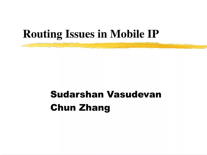 routing issues in mobile ip