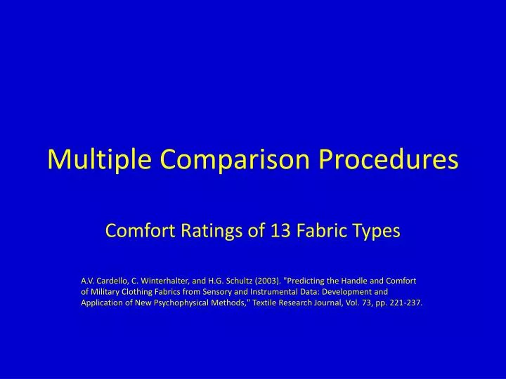 multiple comparison procedures