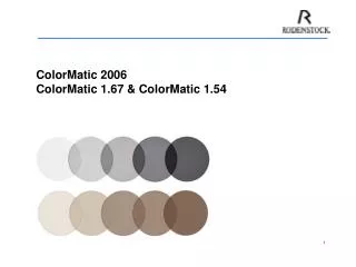 ColorMatic 2006 ColorMatic 1.67 &amp; ColorMatic 1.54