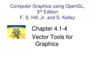 Computer Graphics using OpenGL, 3 rd Edition F. S. Hill, Jr. and S. Kelley