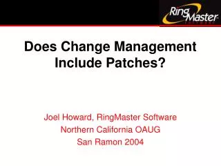 Does Change Management Include Patches?