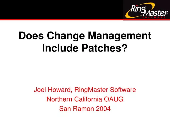does change management include patches