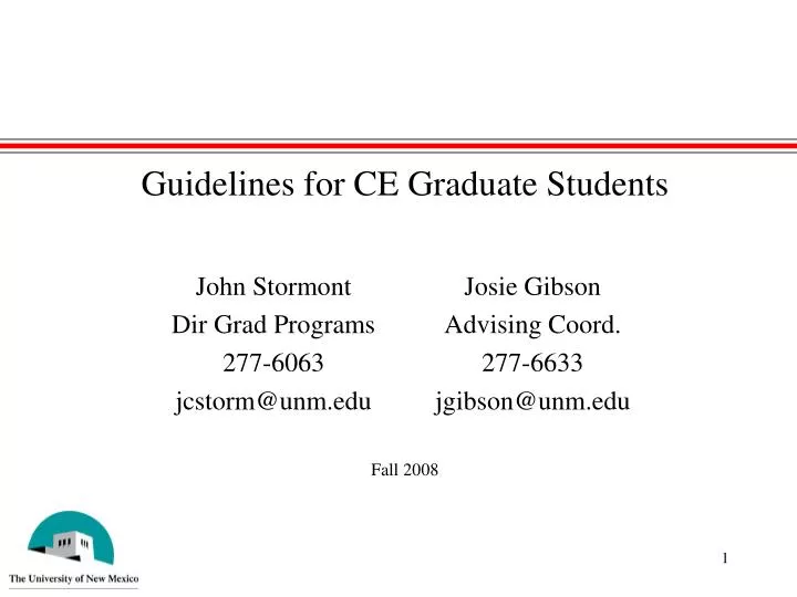 guidelines for ce graduate students