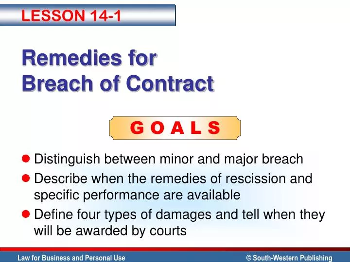 remedies for breach of contract