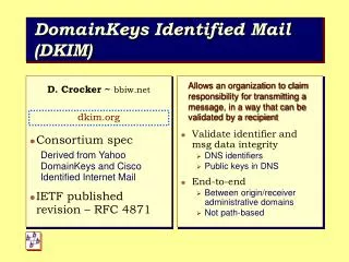 DomainKeys Identified Mail (DKIM)