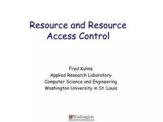 Resource and Resource Access Control