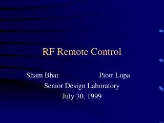 RF Remote Control