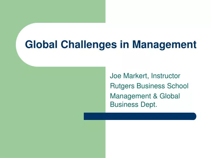 global challenges in management