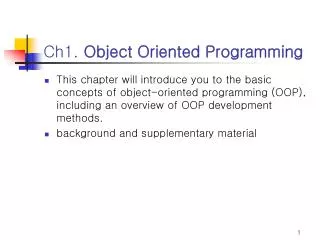 Ch1. Object Oriented Programming