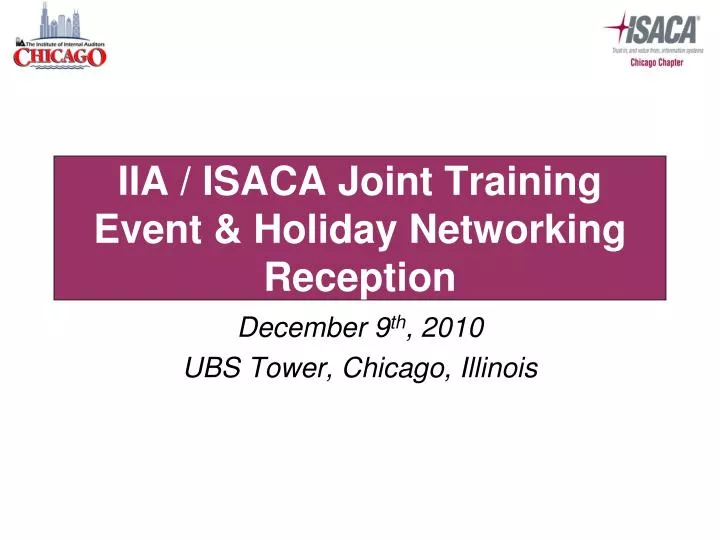 iia isaca joint training event holiday networking reception
