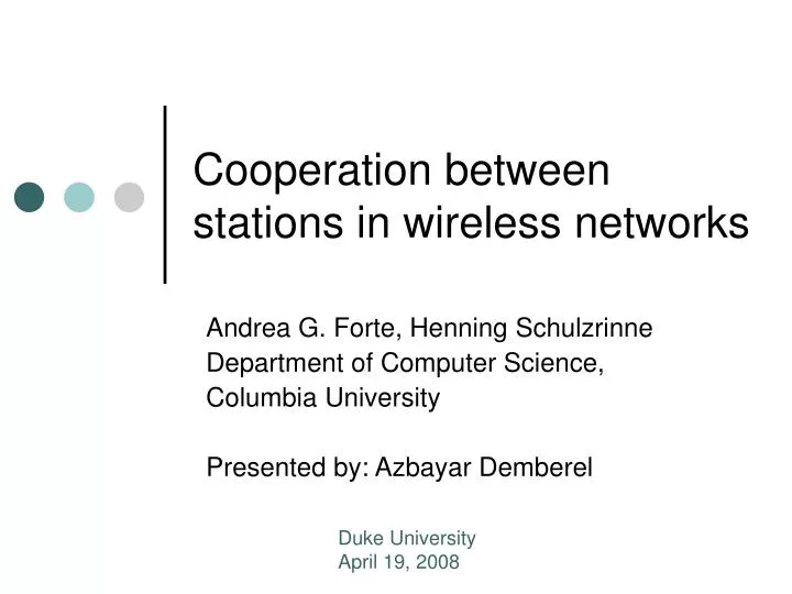 cooperation between stations in wireless networks