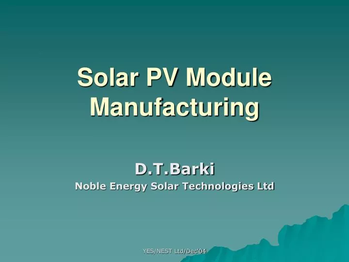 solar pv module manufacturing