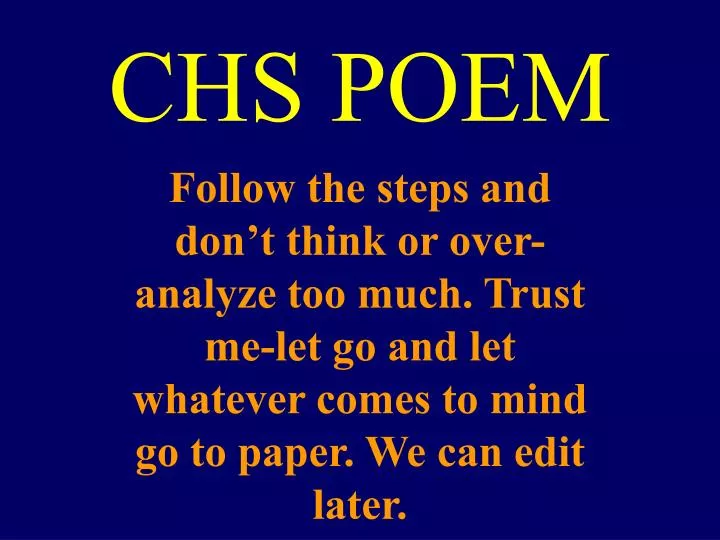 chs poem