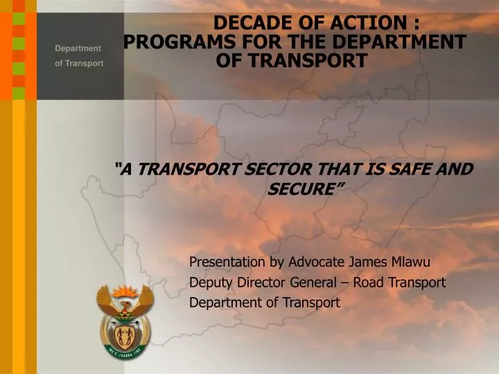 decade of action programs for the department of transport