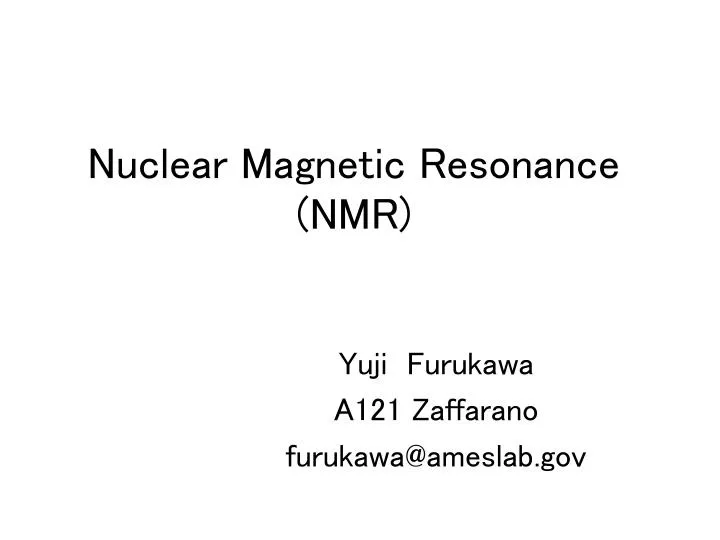 nuclear magnetic resonance nmr