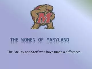 The Women of Maryland