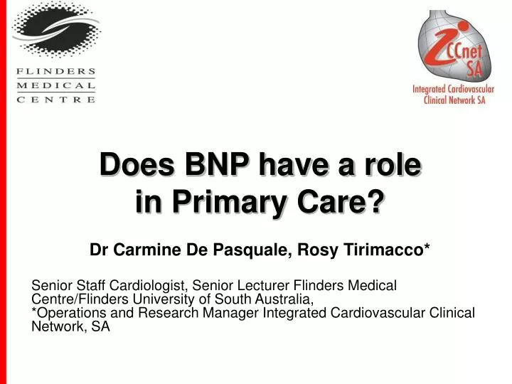 does bnp have a role in primary care